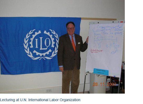 Lecturing at U.N. International Labor Organization